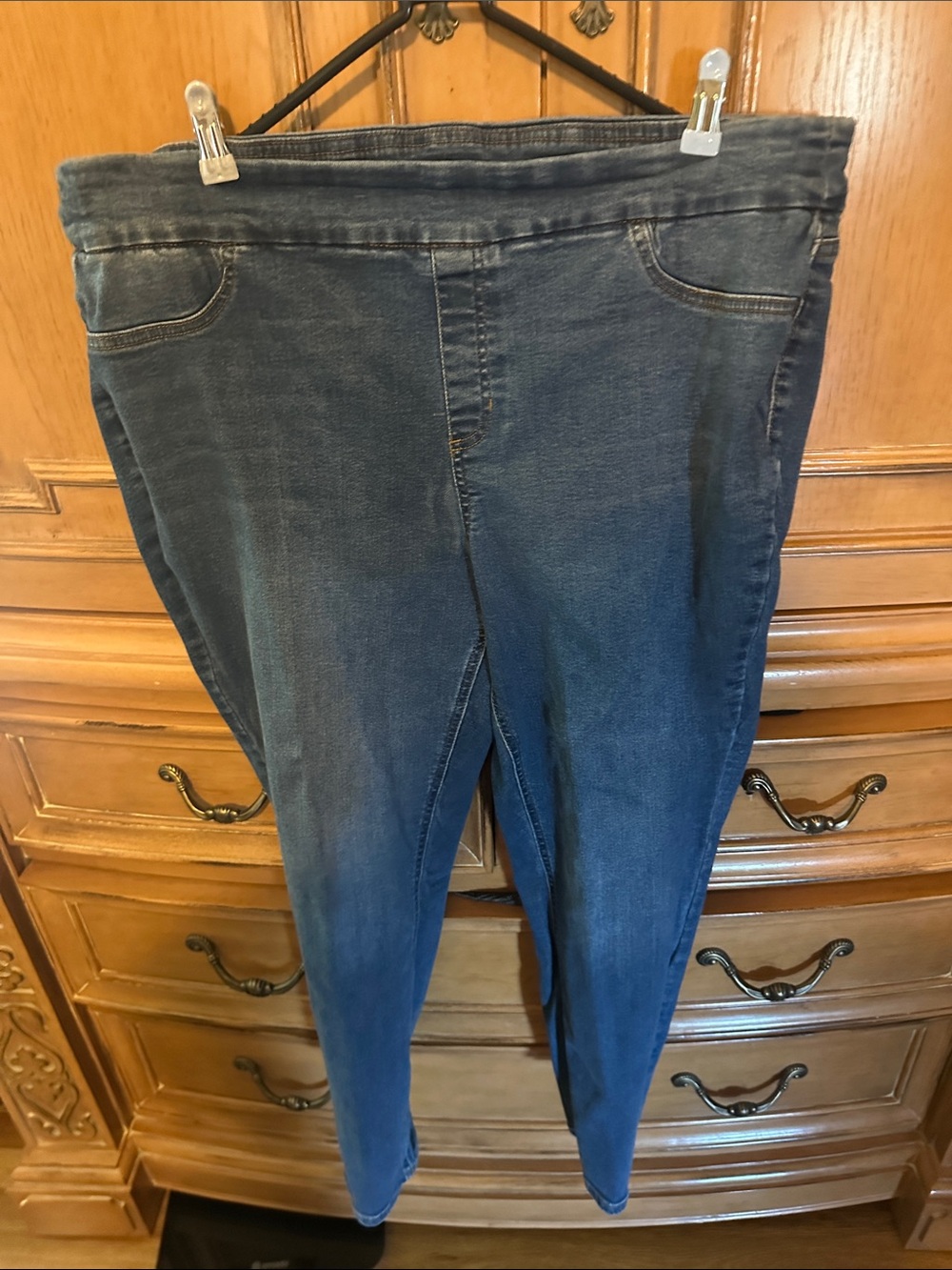 Women's Stretch Pull-On Jeans - Dark Blue